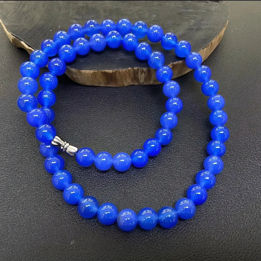 S1341【福嘟嘟珠宝】苍天之瞳蓝玛瑙项链-送礼佳品