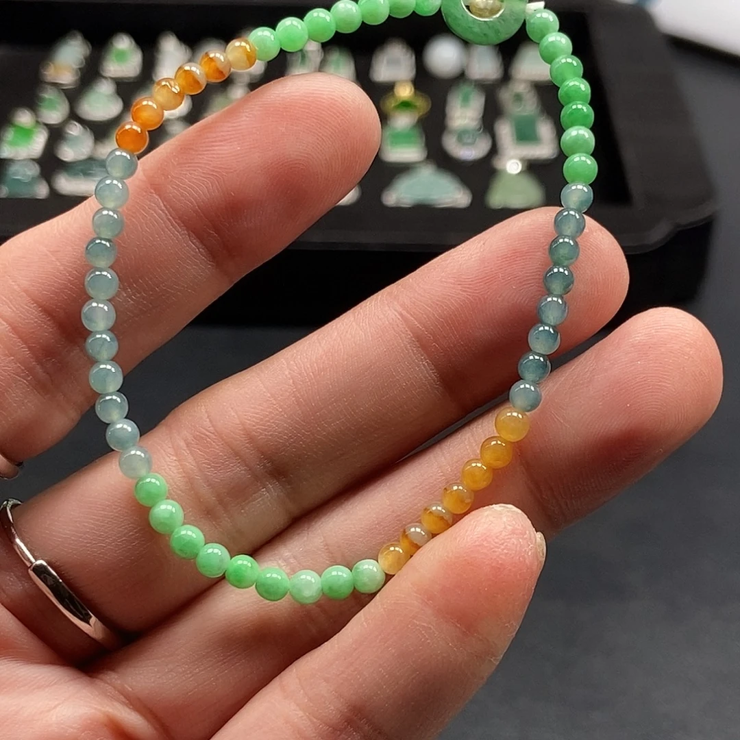 翡翠未镶嵌手串124789990