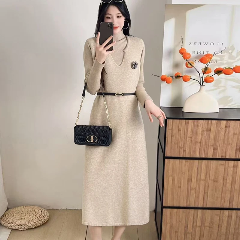 11.28早预告款冬季新款百搭针织背心裙打底衫两件套装 NQCYL0511