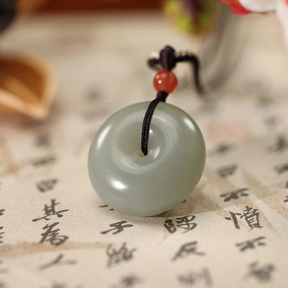 【德巧家】和田玉茉莉茶色平安扣