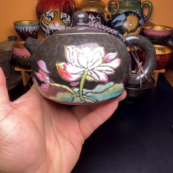 茶盏隐曜名家荷花盛开壶