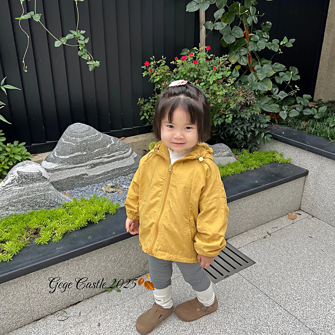 韩版童装2025新款秋季女童冲锋衣外套儿童洋气堆堆袜打底裤两件套