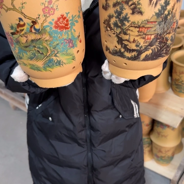 紫砂花盆 高度22口径17俩只