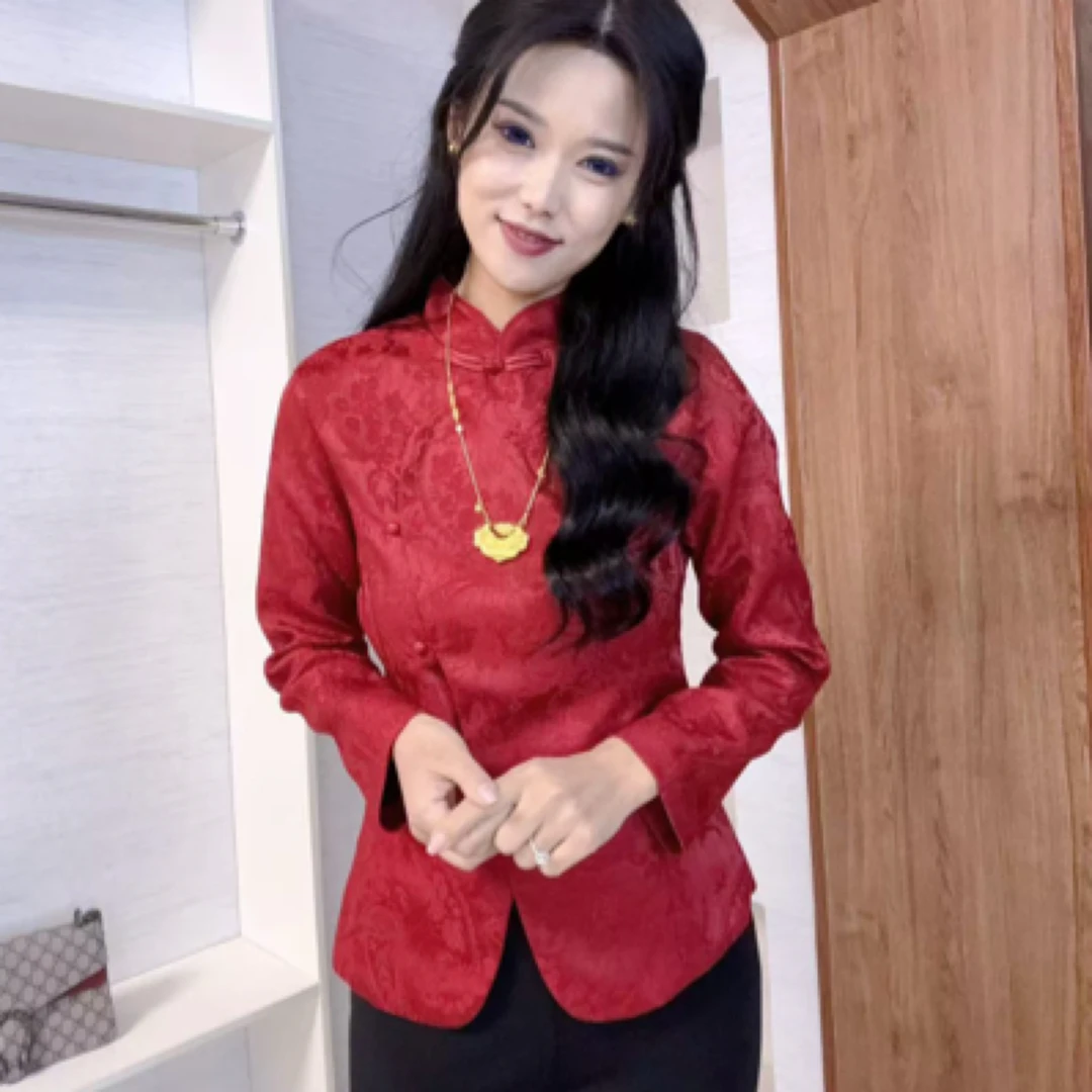 0103N提花长袖拜年服上衣（卡码拍大）