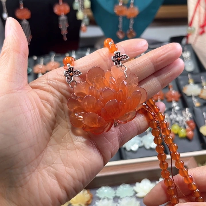 蛇纹石玉挂饰银S925镶嵌用****4