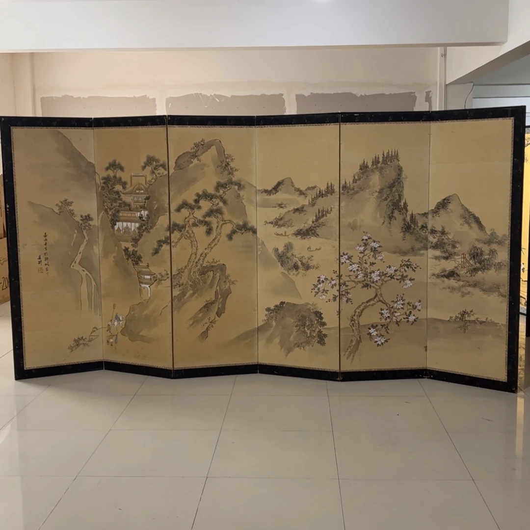 绘画屏风框画茶空间设计