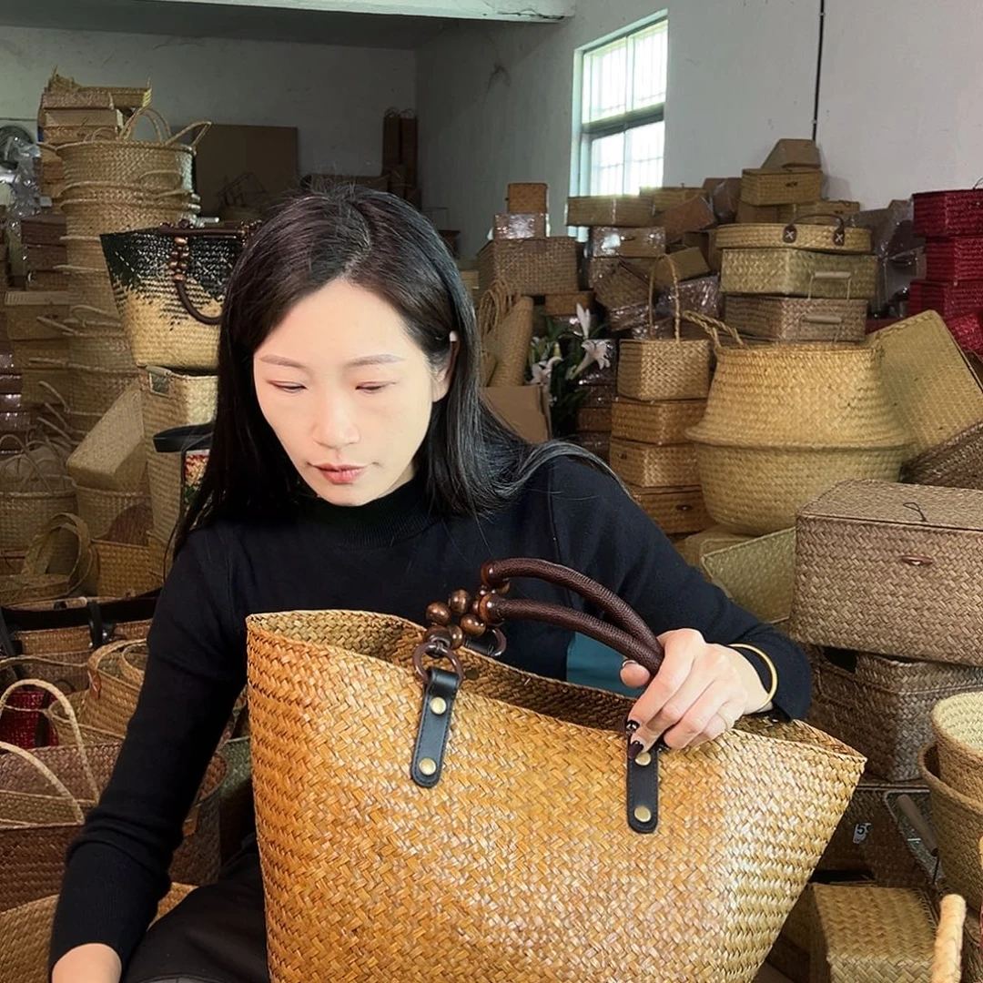 草编草编包/草编收纳盒带瑕疵