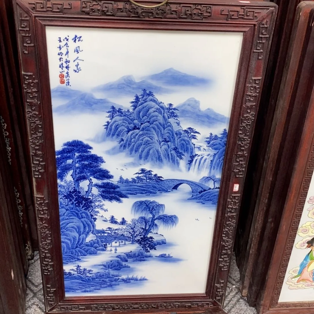 瓷片90*52 景德镇瓷板画柴窑烧制