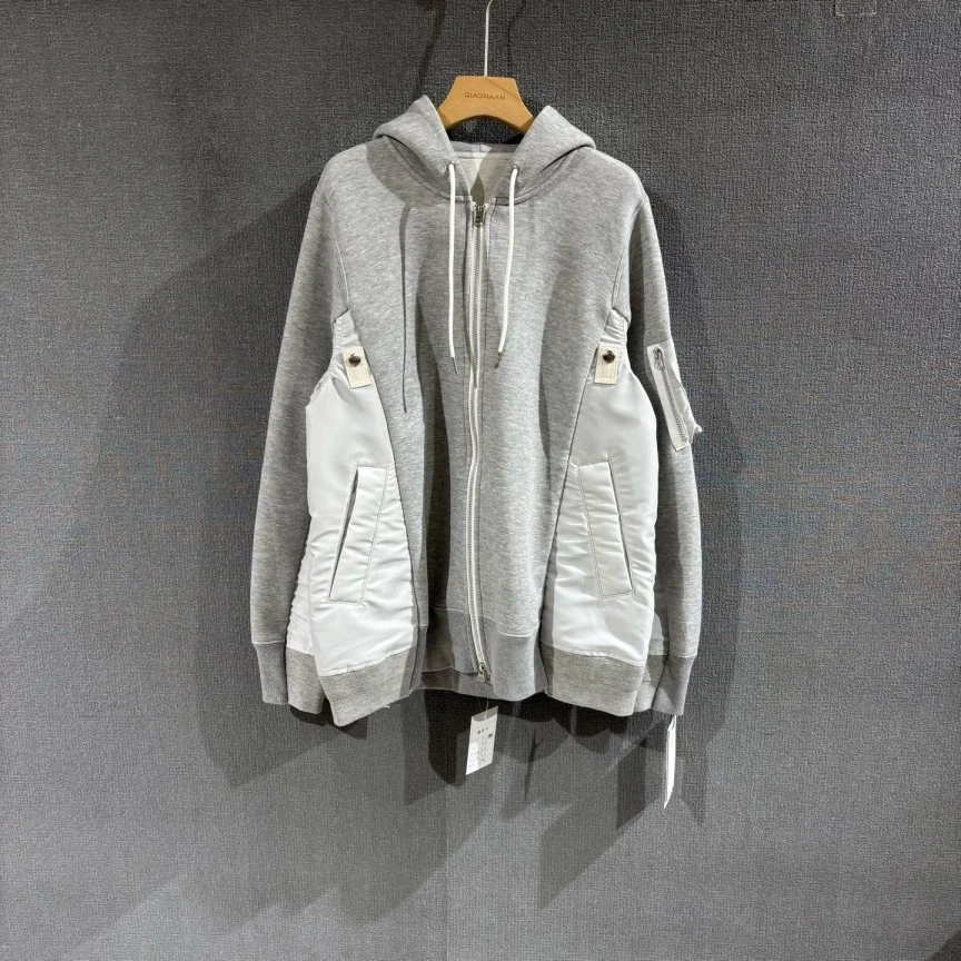 未使用 maje Sacai（pm）解构拼接帽衫卫衣 全新带吊2码/5694