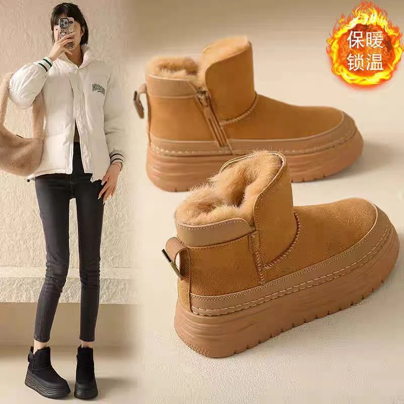 棉靴女士加厚增高短雪地靴时尚雪地靴棉鞋333