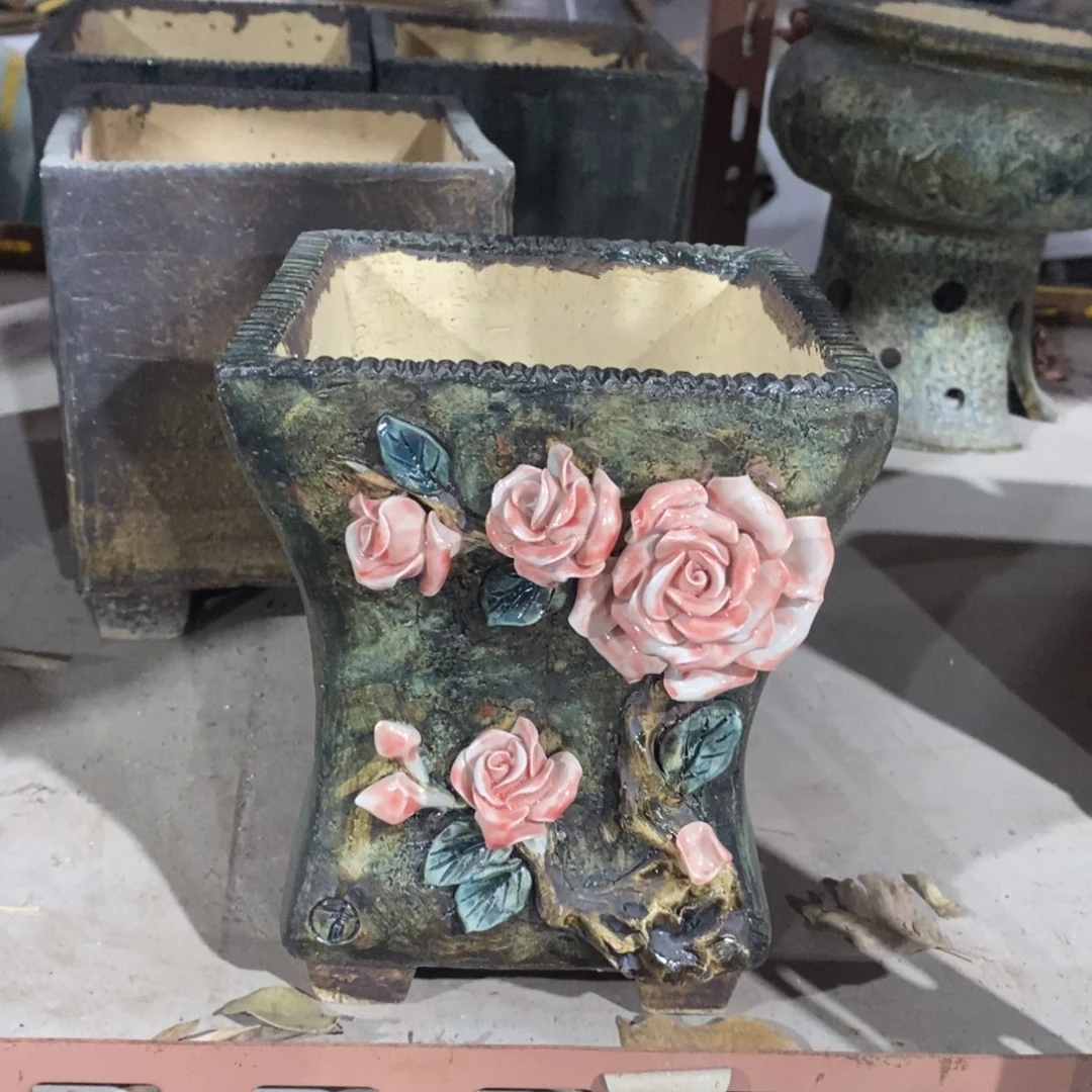 红陶青藤花器多肉花盆