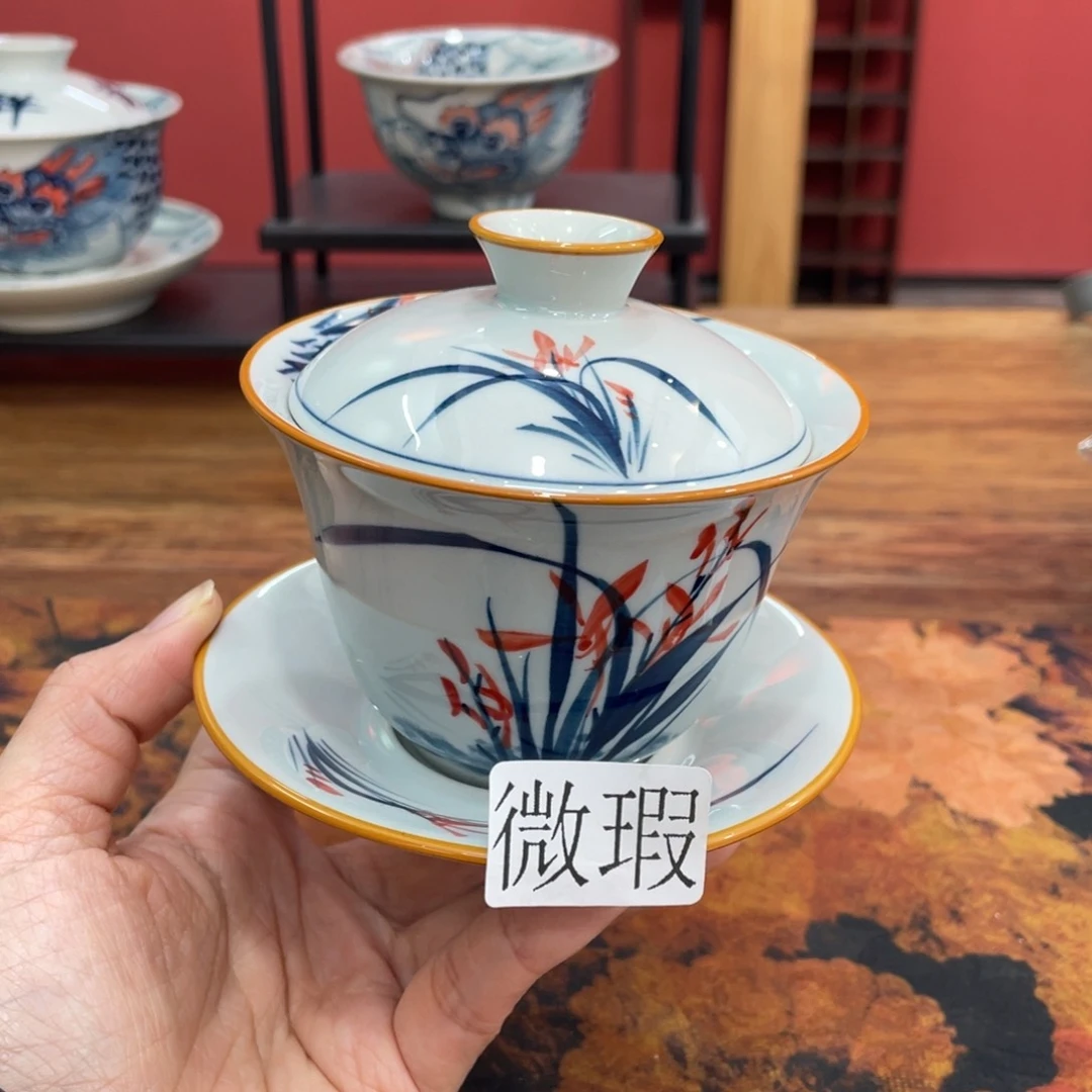 微瑕釉下彩纯手工绘制