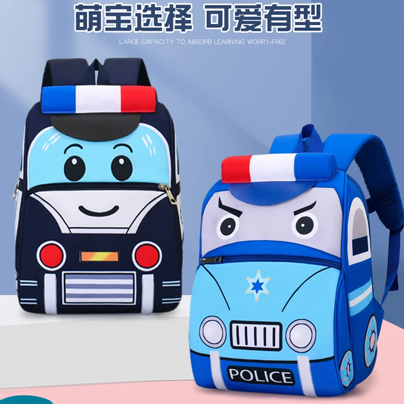 消防警车书包加厚款双肩包男童女孩入园包包轻便减负开学游玩背包