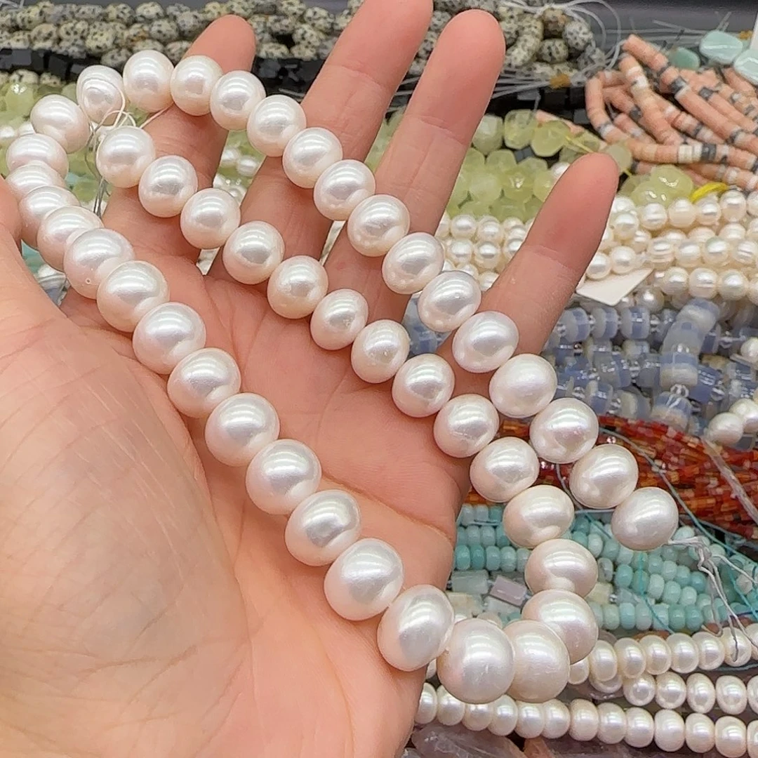 爆***花玛瑙/玉髓合金珠宝半成品珍珠馒头11mm拍两99发一条