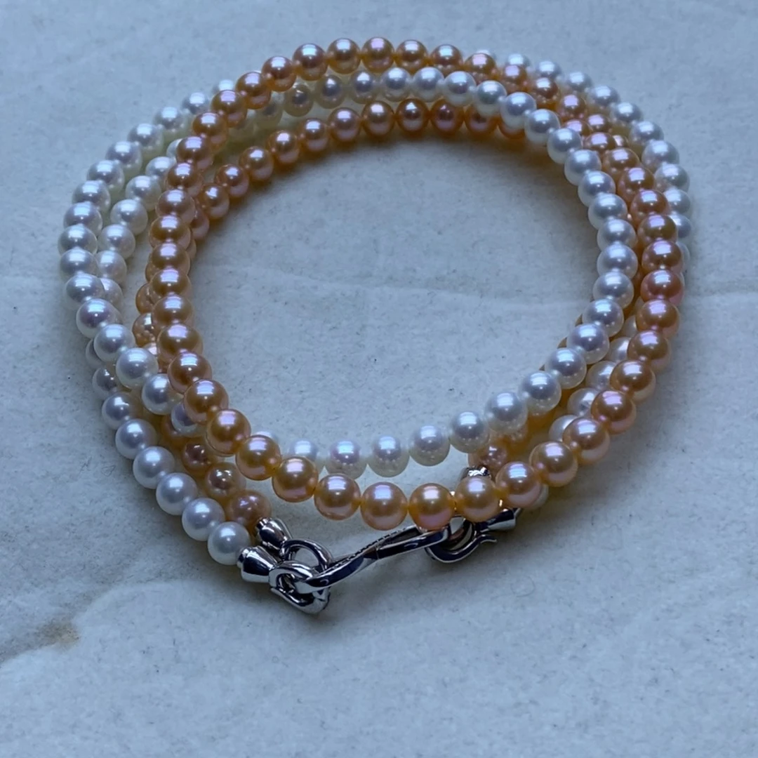 项链银S925镶嵌淡水珍珠