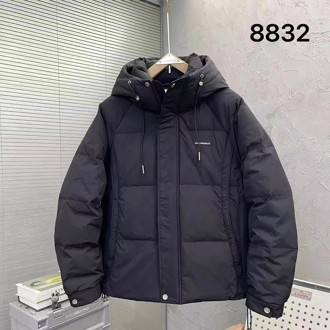 8832男士冬季羽绒服保暖连帽常规潮痞帅连帽百搭情侣短款简约男装