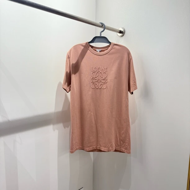 99新 LOEWE/罗意威 aa393 FW23 字母Logo刺绣图案圆领短袖