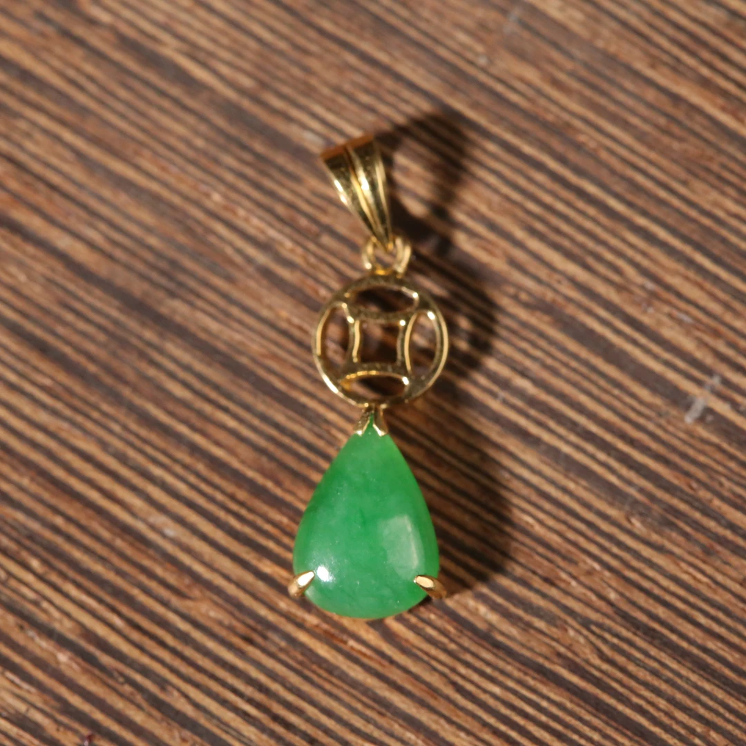 二十世纪中后期翡翠18K吊坠【古珠精选】AAGTY250123017