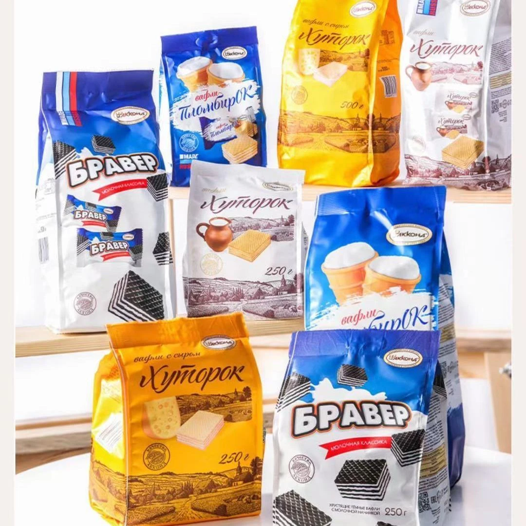 俄罗斯进口阿孔特牌冰激淋菲力莫小农庄威化解馋办公室零食酥脆