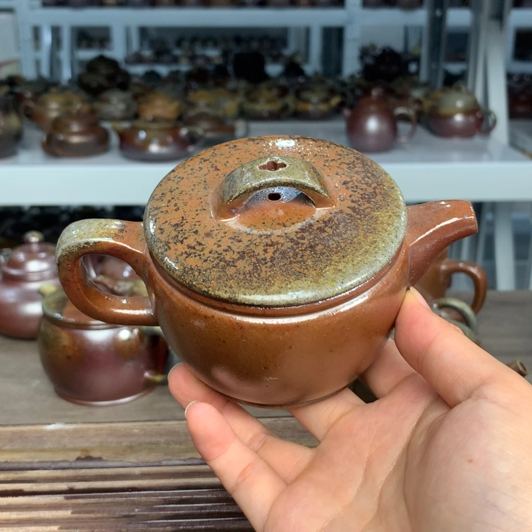 茶壶紫砂纯自然柴烧