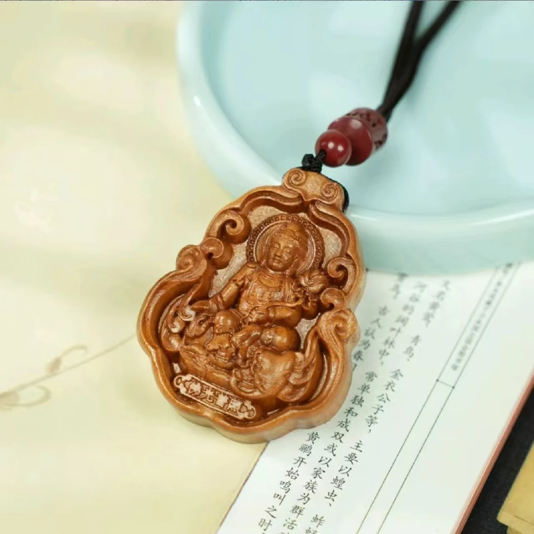 圆山精品佑恩设计黄花梨木制吊坠