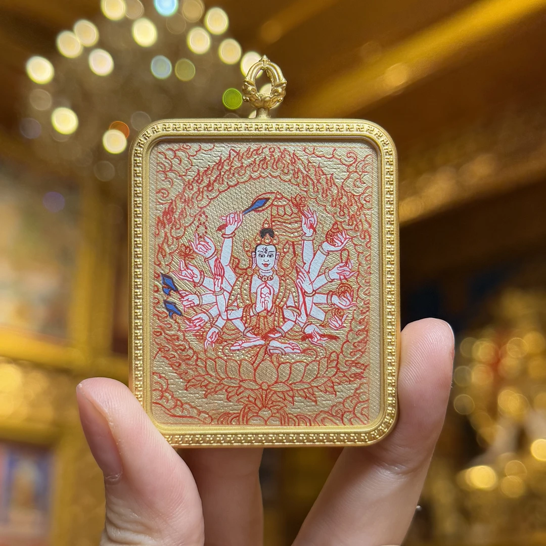 【金唐 | 准提佛母 | 罗藏热杰】热贡手绘唐卡