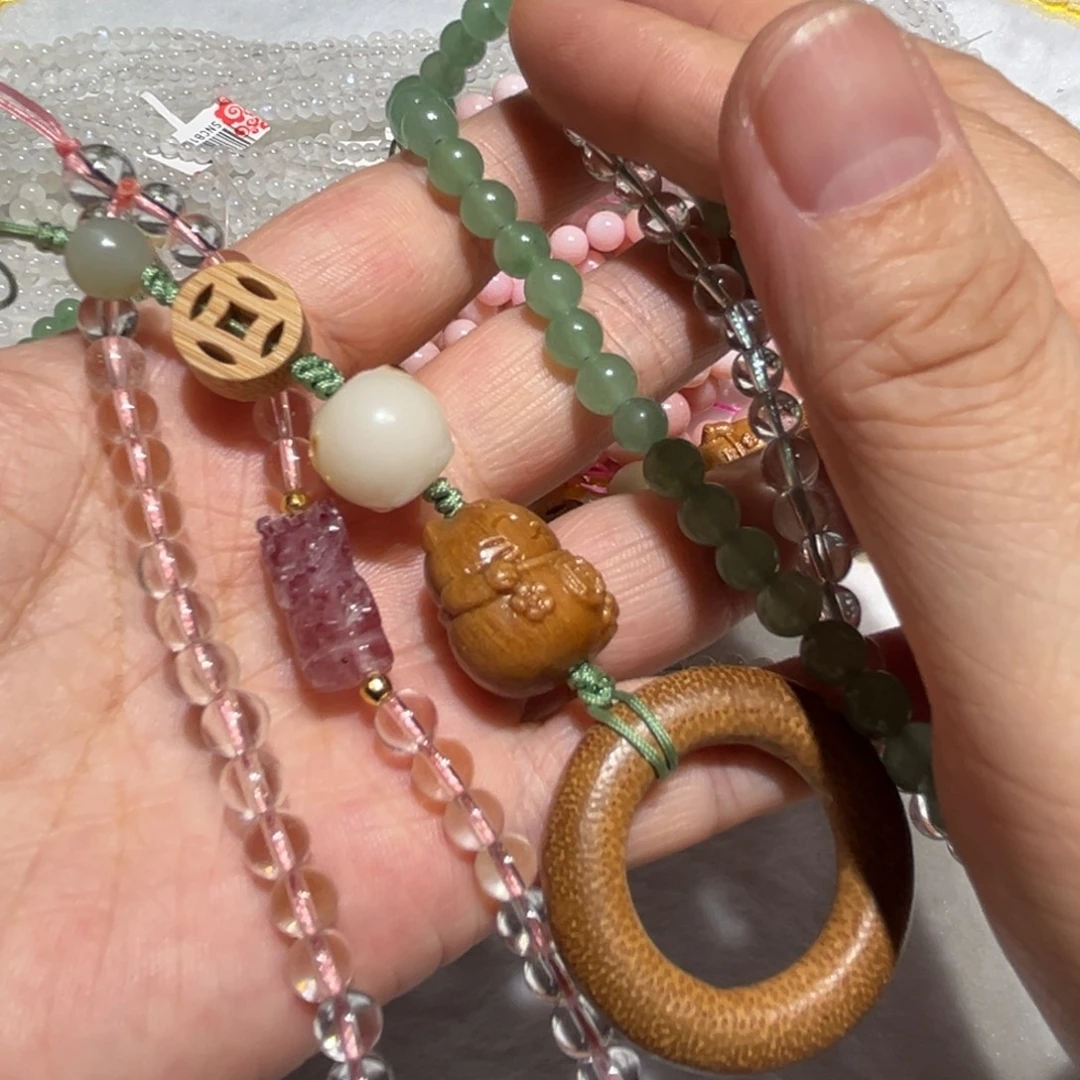 水晶颈饰未镶嵌手机挂四个