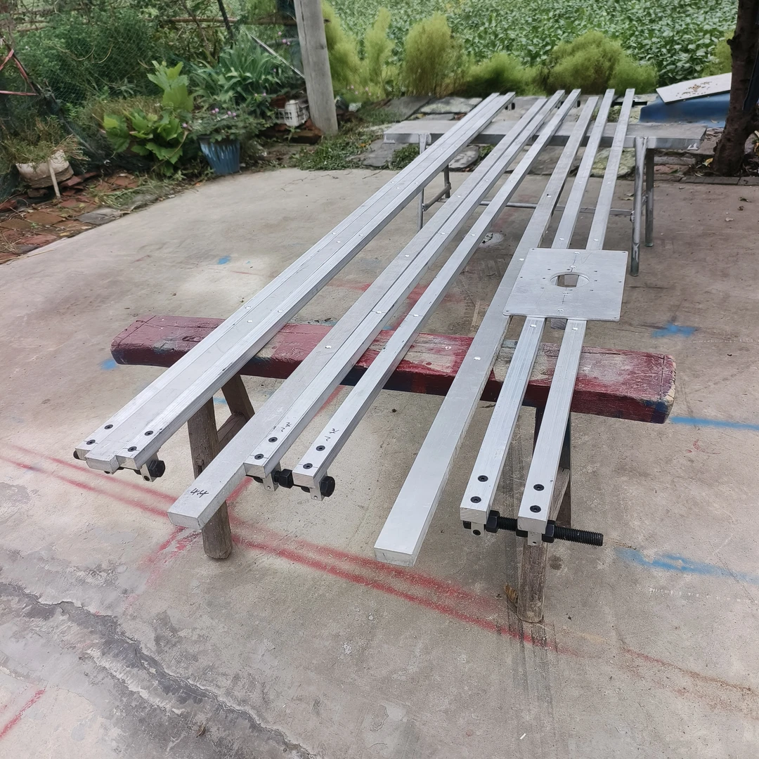 寿材开燕尾槽铝靠山寿材大板开榫卯槽公母槽铣槽靠尺磨具辅助工具