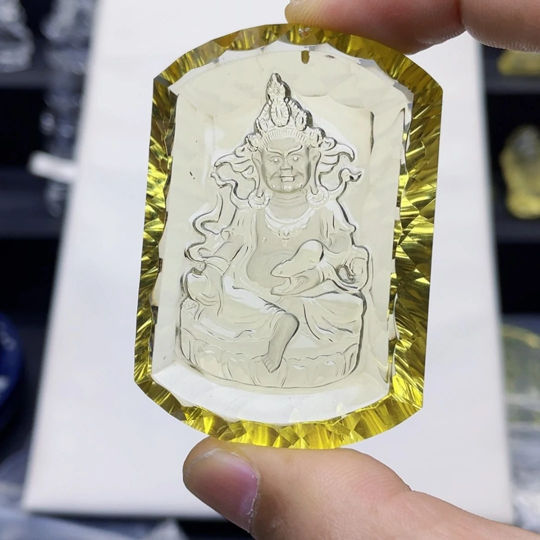 【闪购商品】水晶颈饰未镶嵌王*.黄水晶千禧面黄财神吊坠