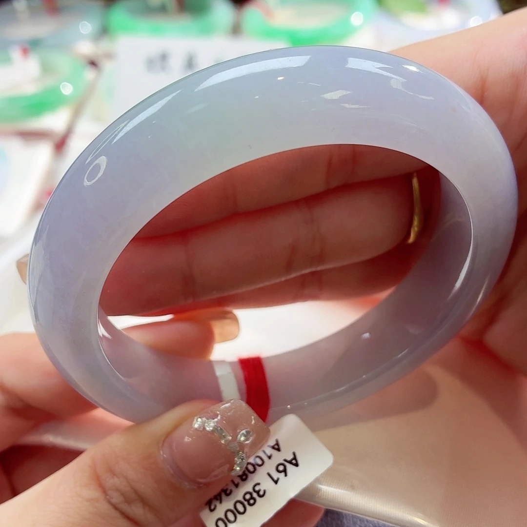 翡翠未镶嵌手镯冰胶紫88-31