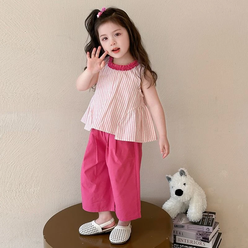 套装休闲夏季条纹女童
