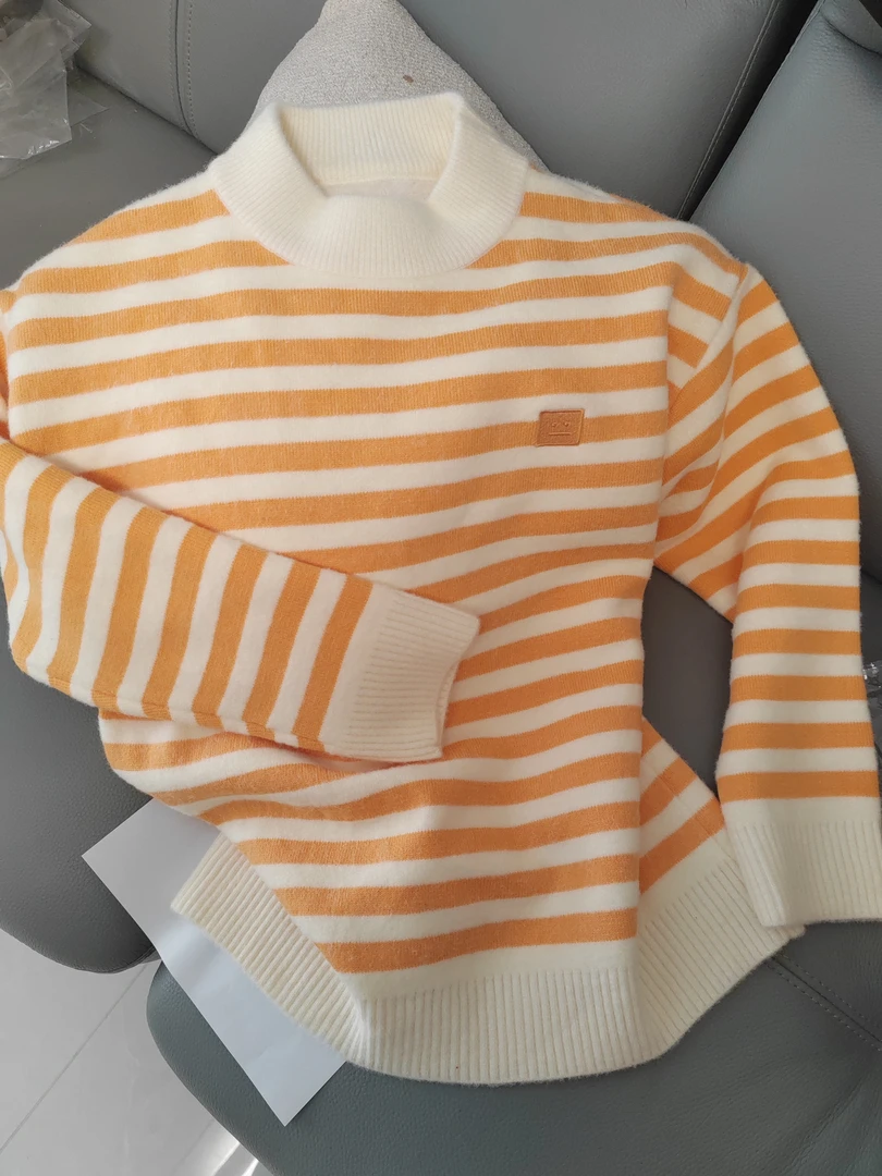 加绒加厚款常规圆领五角星学院风针织衫运动风毛衣长袖休闲风