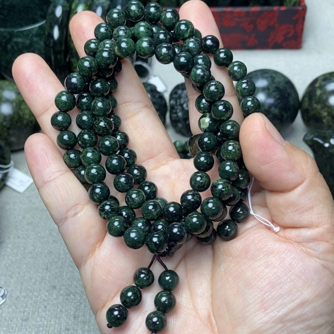 未镶嵌蛇纹石玉手链金**光