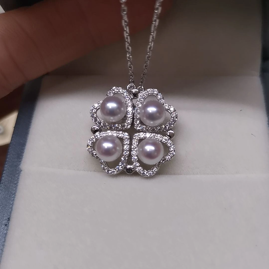 淡水珍珠颈饰银S925镶嵌奥***康