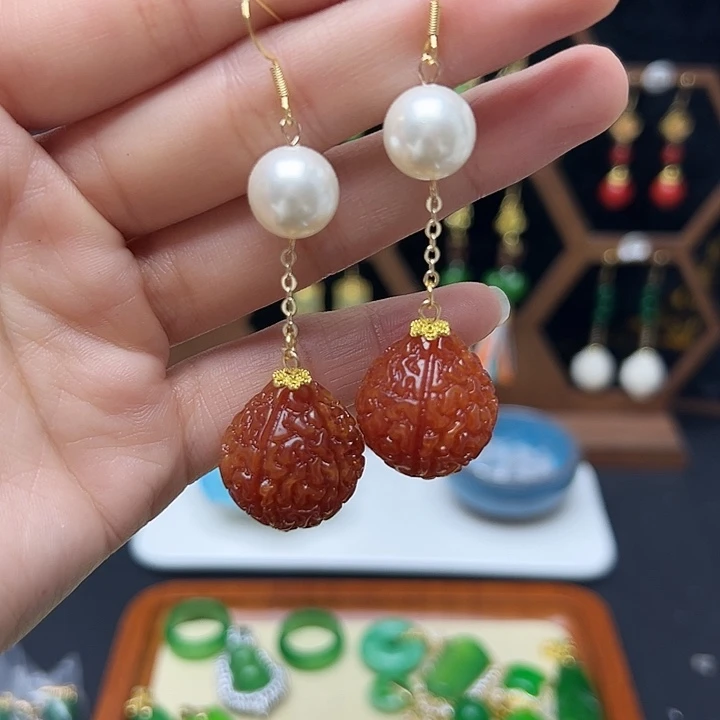 未镶嵌和田玉耳饰古风