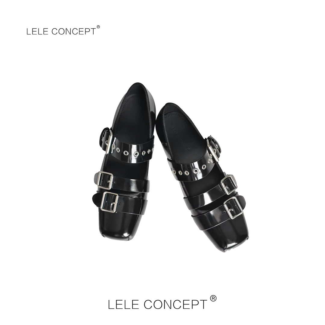 LELE CONCEPT丨「丽」轻奢减龄时尚设计款铆钉拉带鞋X0247