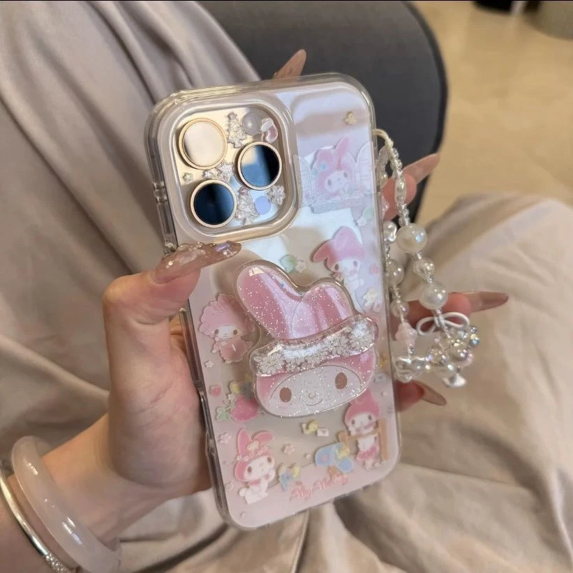 圆边双层ins风可爱围边美乐蒂16promax手机壳15pro新款14pm小众13