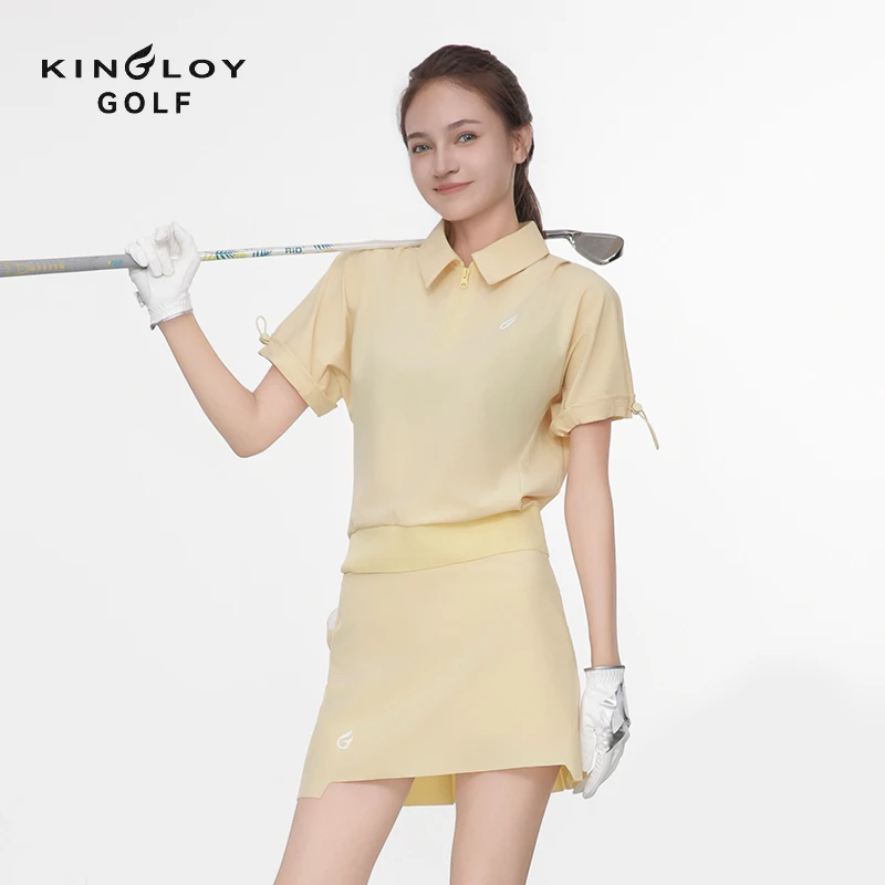 KINGLOY高尔夫女装25新夏季翻领速干短袖0226