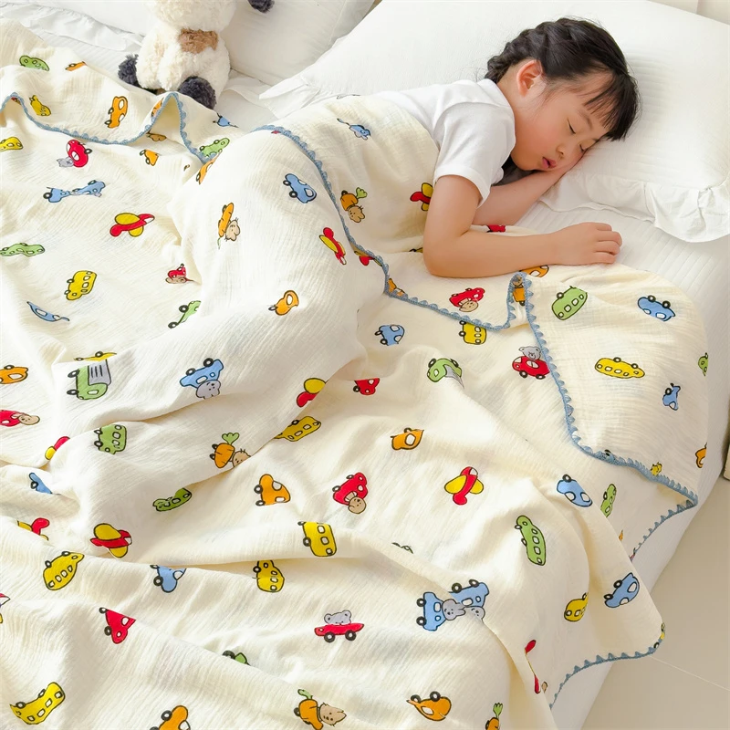 2025新款全棉纯棉双层纱布毯盖毯幼儿园午睡毯新生婴幼儿童空调毯