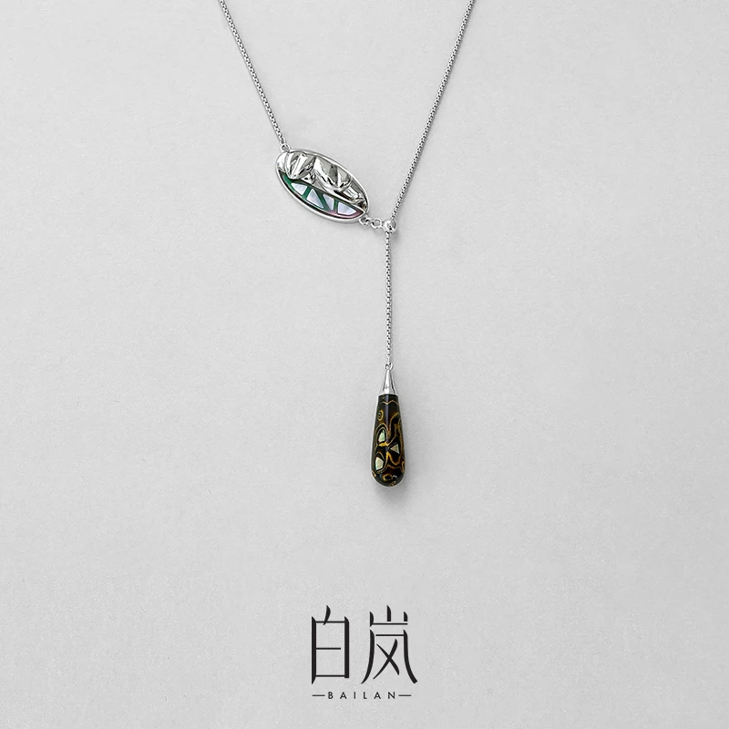 玉兰螺钿项链轻奢小众气质链坠链XL5351