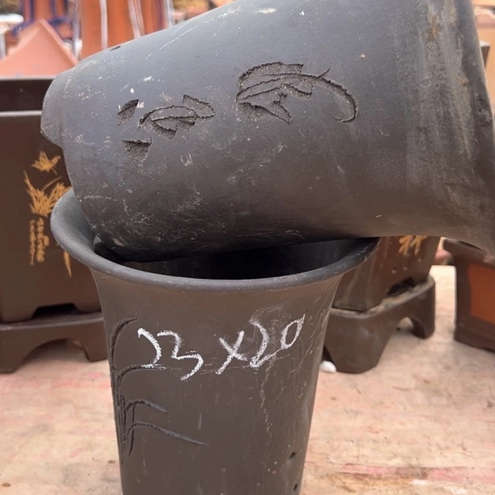 红陶紫砂兰花盆微瑕