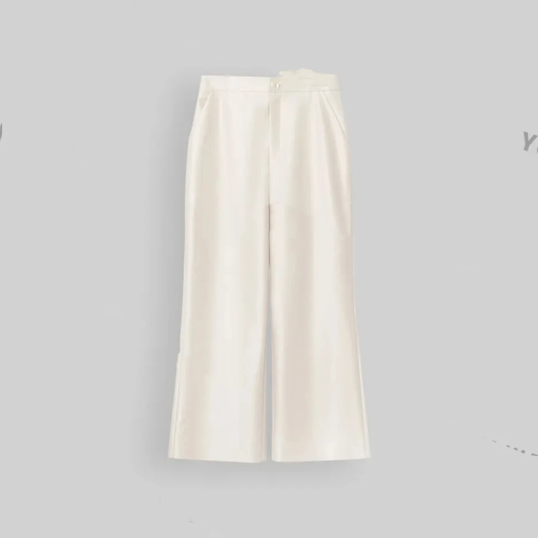 2025夏季新款直筒百搭休闲时尚显瘦八分中高腰女裤