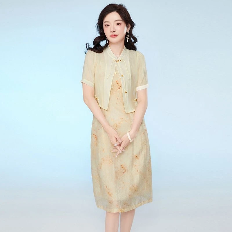 【A945】2025女士新款时尚高端气质显瘦减龄两件套连衣裙裙子夏季