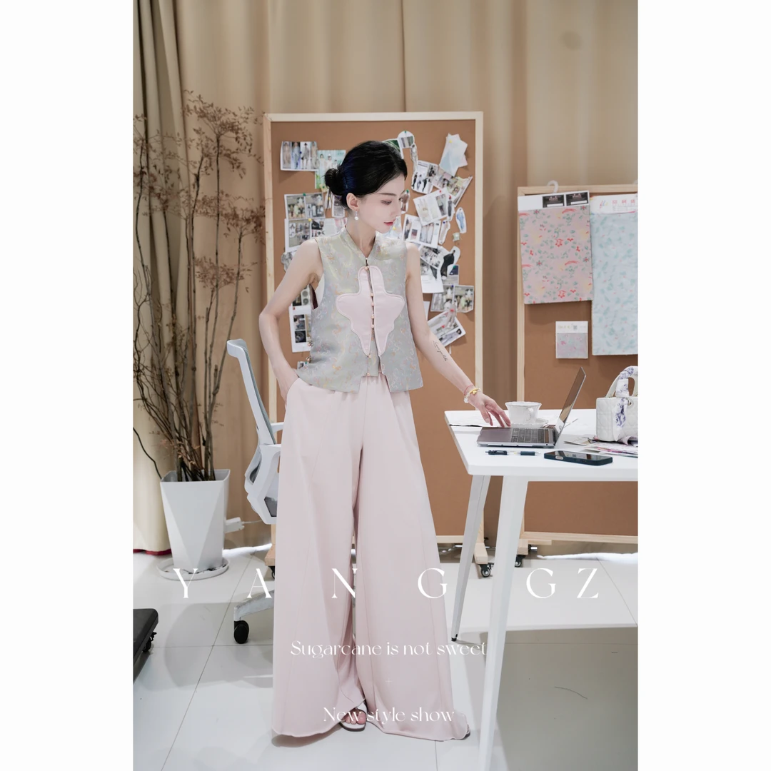 YANG GZ【晚舟迷雾】宽松休闲遮肉阔腿裙裤女 GZ5151CP601053