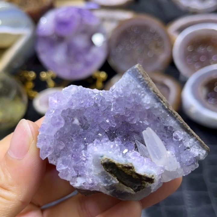 未镶嵌发饰水晶紫晶奇石