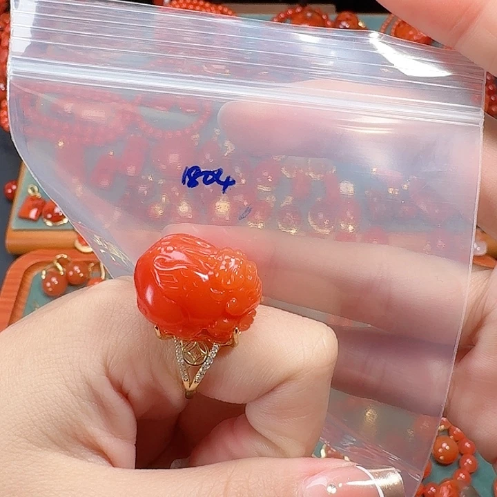 南红玛瑙银S925镶嵌戒指