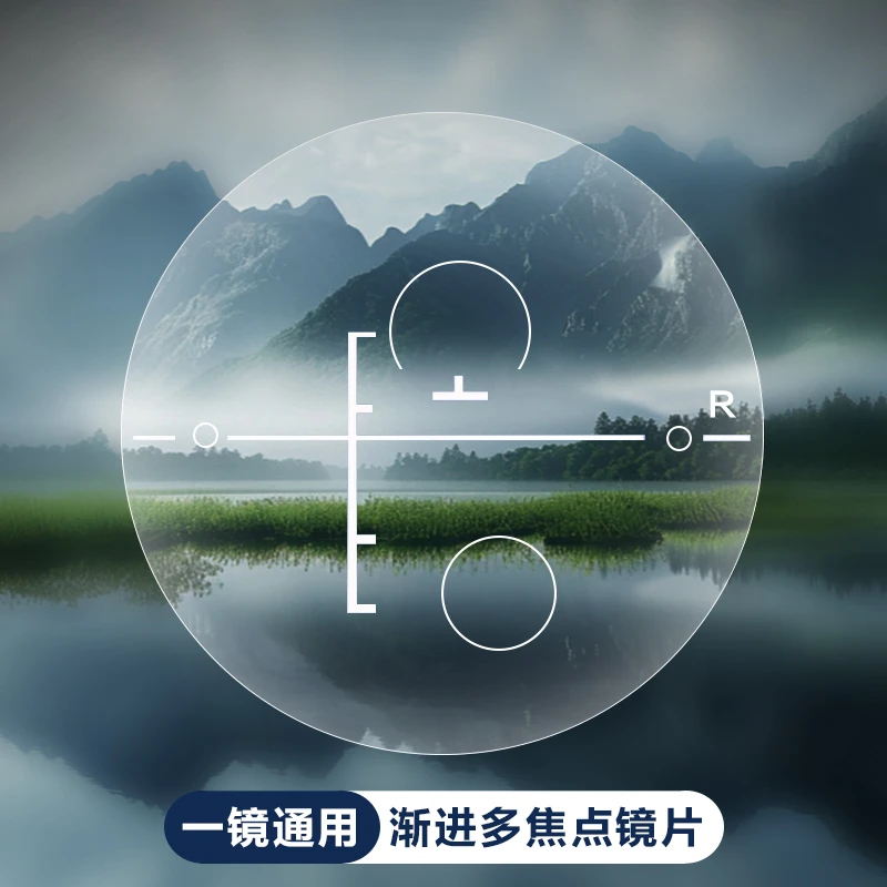 国产高清高透非球面内渐进多焦点远近一体两用眼镜