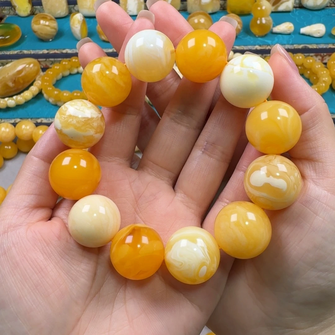 琥珀未镶嵌手链蜜蜡