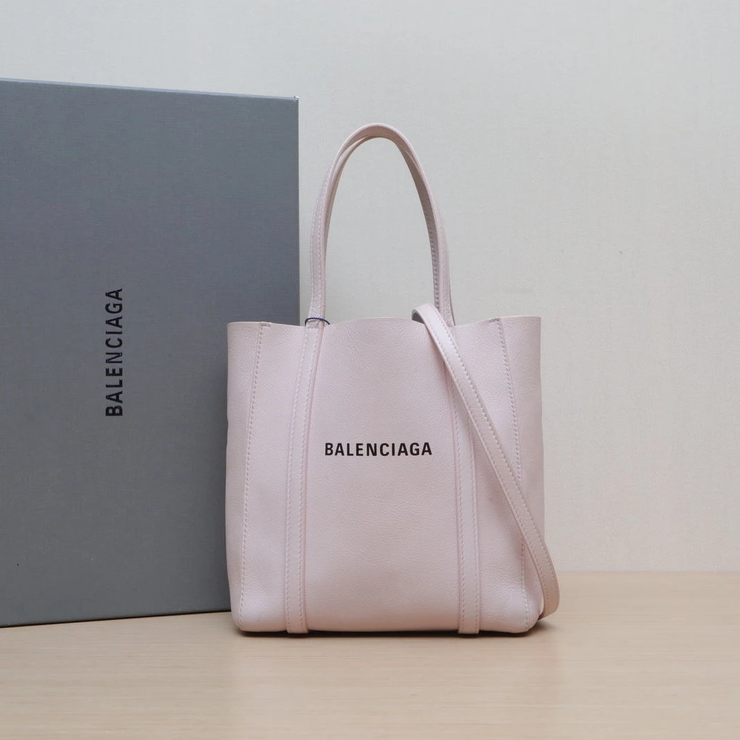 99新 Balenciaga/巴黎世家 【娇】 粉 Everyday 印花 竖版 托特包
