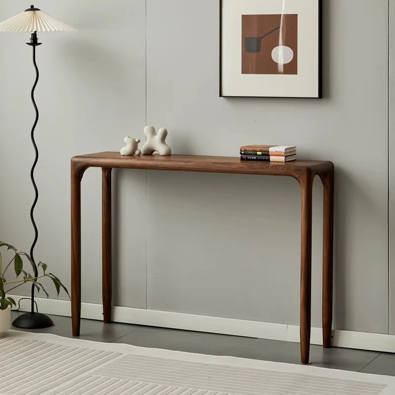 条案现代简约黑胡桃木窄桌北欧玄关供桌条几实木新中式实木家具